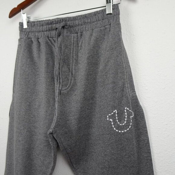 True Religion Joggers Men's Size S Gray Logo Sweatpants Lounge Wear - Picture 4 of 11